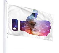 Thumbs Up Flag 4x6 FT Gesto della mano geometrica Dito Bandiere per esterni Grandi bandiere di benvenuto Yard Home Garden Yard Prato Decor