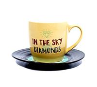 Thumbs Up! L&M Mug And Saucer Set-Diamonds Tazza con Piattino a Forma di Vinile, Ceramica, Multicolore, 15.7 x 10 x 15.7 cm
