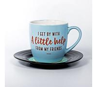 Thumbs Up! L&M Mug And Saucer Set-Friends Tazza con Piattino a Forma di Vinile, Ceramica, Multicolore, 15.7 x 10 x 15.7 cm