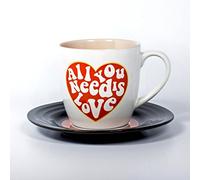 Thumbs Up! L&M Mug And Saucer Set-Love Tazza con Piattino a Forma di Vinile, Ceramica, Multicolore, 15.7 x 10 x 15.7 cm