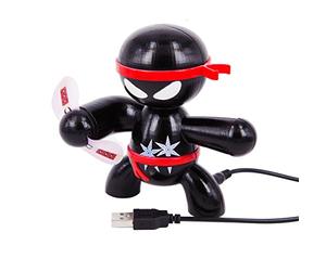 Thumbs Up! Ninja Fan Mini Ventilatore USB, Nero/Rosso