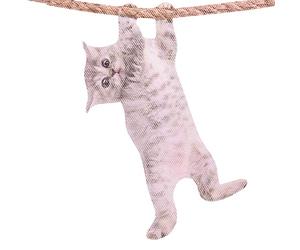 Thumbs Up Ride with Hanging Cat Window Sticker Cat Car Window Sticker