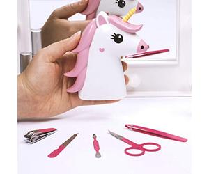 Thumbs Up - set per la cura delle mani Unicorn Vanity Tool kit, bianco/rosa, 11 x 12 x 3.5 cm
