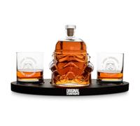 ThumbsUp! Set decanter originale Stormtrooper con 2 bicchieri da whisky 3D, per whisky, bourbon, scotch e gin, decanter da 750 ml con sigillo in sughero originale, bicchieri da 300 ml, regalo di