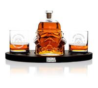 ThumbsUp! Set decanter originale Stormtrooper con 2 bicchieri da whisky 3D, per whisky, bourbon, scotch e gin, decanter da 750 ml con sigillo in sughero originale, bicchieri da 300 ml, regalo di