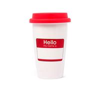 thumbsUp! Tazza di caffè in Ceramica con Coperchio in Silicone, Multicolore, Taglia Unica