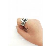 Thumby Vintage Piuma Thai Argento Magnete Acciaio Coltello Pieghevole Auto Difesa Anello in Lega Vintage Foglie Placcato Unisex, Foto a colori, Opening adjustable