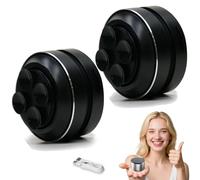 Thumpy Speaker, Thumpy Mini Bone Conduction Bluetooth Speaker with Suction Cup, Waterproof Compact Speakers, Portable Wireless Stereo, for Shower, Kitchen, Travel, and Outdoor (2Pcs,Black)