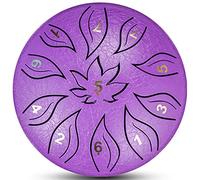 Thumue tamburo in acciaio 6 pollici 11 note percussione strumento, con borsa, libro musicale, mazze for la meditazione yoga intrattenimento educazione musicale (Color : Purple)