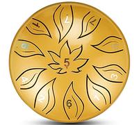 Thumue tamburo in acciaio 6 pollici 11 note percussione strumento, con borsa, libro musicale, mazze for la meditazione yoga intrattenimento educazione musicale (Color : Gold)