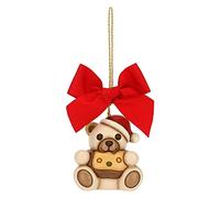 THUN - Addobbi Natalizi, Teddy con Panettone Grande in Ceramica Decorata a Mano - Idea Regalo Natale 2022-5.7x4.5x6 cm h