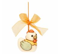 THUN Addobbo Gallina Ester in Ceramica Decorata a Mano con Nastro Linea Sorprese