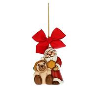THUN - Addobbo Natalizio Babbo Natale con Teddy Maxi - Ceramica - Linea Natale - Living, Arredare la Casa - 6,2x5,5x7,5 cm h