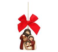 THUN - Addobbo natalizio Sacra Famiglia in ceramica, maxi - Thunalnd - 5,8x4,8x7 cm