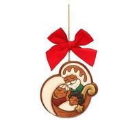 THUN - Addobbo natalizio Sacra Famiglia in ceramica, maxi - Thunland -8,7x8,9x2 cm