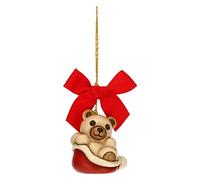 THUN - Addobbo Natalizio Teddy Piccolo - Ceramica - Linea Natale - Living, Arredare la Casa - 4,5x3,7x4,8 cm h