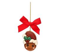 THUN - Addobbo natalizio testa omino pan di zenzero Pepi in ceramica, piccolo - Thunland - 4,6x5,5x1,8 cm