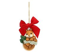 THUN - Addobbo Scoiattolo su Ramo per Albero di Natale - Formato Grande - Ceramica - Linea Preludio d'inverno - 7,6x5,7x4,5 cm
