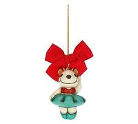 THUN - Addobbo Topina Ballerina in Ceramica Decorata a Mano, Colore Azzurro, Linea Bosco Magico, 5.2x4.6x7.1 cm h