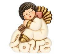 THUN, Angelo Amore su Scritta Love in Ceramica Decorata a Mano, Linea Angel Love, 25.3 x 15.7 x 30 cm h