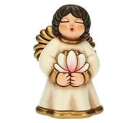 THUN - Angelo Custode con Fiore di Loto - Ceramica - Living, Icone - 4,8x5x7,5 cm h