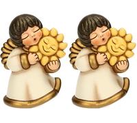 THUN - Angelo custode Felicità- cernamica - Collezione Angeli - 5,0 x 4,8 x 7,5 cm (Confezione da 2)