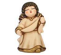 THUN® - Angelo dell'Annunciazione con Targhetta Personalizzabile - Veste Beige - Statuine Presepe Classico - Ceramica - I Classici