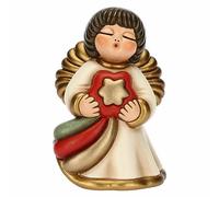 THUN - Angelo Limited Edition in Ceramica Decorata a Mano, Versione Piccola, Linea Desideri di Natale, 7.5x7.8x11.5 cm h