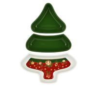 THUN, Antipastiera a Forma di Albero di Natale in Porcellana, Collezione Sorprese, Idea Regalo, 28x39x5
