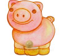 THUN Appendiabiti in Legno Maialino