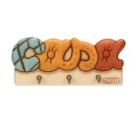THUN - Appendichiavi 3 ganci - ceramica - Collezione Plumè - 16,8 x 7,3 x 2,2 cm