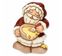 THUN - Babbo Natale con ciotola in ceramica, piccolo - Thunalnd - 7x6,5x9,5 cm