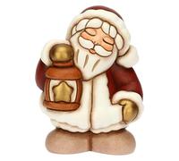 THUN - Babbo Natale con lanterna in ceramica, piccolo - Thunland - 7x6x9,5 cm
