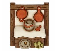 THUN - Banco delle Pentole in Ceramica Decorata a Mano, Linea Presepe Classico, Decorazioni Natale Casa, 7.8x4.4x9.1 cm h