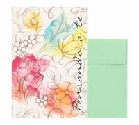 THUN - Biglietto d'auguri fiori - carta - Cartoleria - 11 x 16 cm