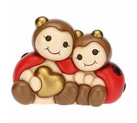 THUN, Bomboniera in Ceramica Decorata a Mano con Coppia di Coccinelle con Cuore, Simbolo d'Amore e Portafortuna, Linea Bomboniere, 11.9x11.2x16.2 cm h