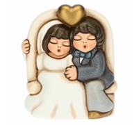 THUN, Bomboniera Matrimonio con Coppia di Sposini Classici in Ceramica Decorata a Mano, Versione Piccola, Linea Bomboniere, 5.8x3.5x7 cm h