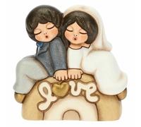 THUN, Bomboniera Matrimonio con Coppia di Sposini in Ceramica Decorata a Mano, Versione Piccola, Linea Bomboniere, 6.7x3.3x6.7 cm h