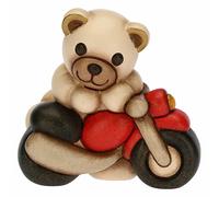 THUN, Bomboniera Teddy Motors su Moto in Ceramica Decorata a Mano, Linea Bomboniere, 6.1x3.7x5.8 cm h