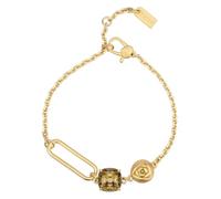 THUN - Bracciale con anello ovale e cristallo verde - 16-17,5-19cm - • Parti metalliche: ottone o zama galvanizzato con oro o palladio, titanio. • Altri materiali: vetro, resina, pietre