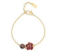 THUN - Bracciale con pendente magnolia viola - 16-17,5-19 cm - • Parti metalliche: ottone o zama galvanizzato con oro o palladio, titanio. • Altri materiali: vetro, resina, pietre, ABS