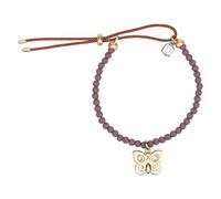 THUN - Bracciale con perline, quadrifoglio e pendente farfalla - metallo e ceramica - Collezione Dedicato a te - 16 cm