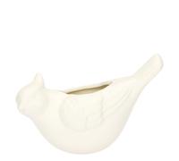 THUN - Cachepot da parete uccellino bianco, Eleganza Esotica - Gres, 13.5x5x9