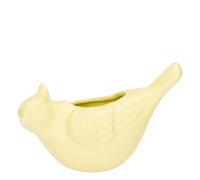 THUN - Cachepot giallo da parete uccellino, Eleganza Esotica - Gres, 13.5x5x9
