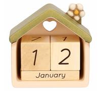 THUN - Calendario da tavolo - ceramica - Collezione Country Bloom - 11,6 x 6,0 x 11,4 cm