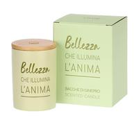 THUN - Candela "Bellezza che illumina l'anima" - base: stoneware, tappo: legno - Collezione Candele - 185 g - Ø 7 cm h, 10 cm h