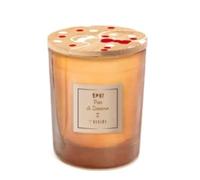 THUN - Candela con tappo decorato, ambra-9x8 cm