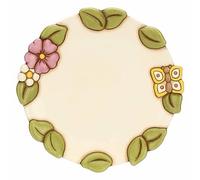 THUN, Centrotavola in Ceramica Decorata a Mano, Versione Grande, Linea Racconti d'Autunno, 30x30x4 cm h