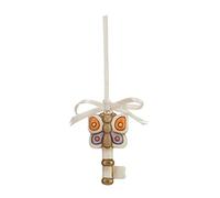 THUN - Chiave con Farfalla da Appendere - Bomboniera - Formato Mini - Ceramica - 3 x 6 cm
