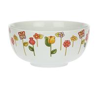 THUN, Ciotola in Porcellana Decorata a Mano con Motivi Floreali, Versione Maxi, Linea Happy Country, 25 cm